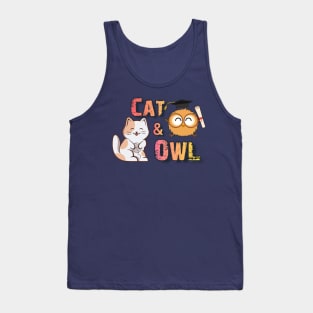 "Cat & Owl"  Awesome Design Tank Top